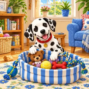 Dalmatian with toys